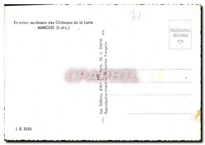 Widok z lotnictwa z zamkami Loary — Amboise — Wydawnictwo Art Martel — Rewers