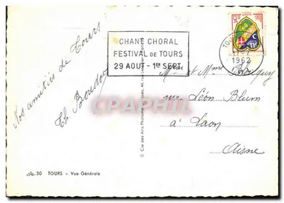 Tours — Widok ogólny — Cie des Arts Photographiques, n° 30 — Rewers