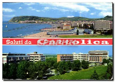 Cattolica — vista panorâmica da costa e dos hotéis — editor Fotocolors Galvani