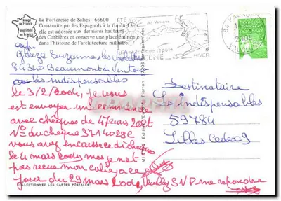 Fortyfikacja w Salses — widok z lotu — Wydawnictwo Europ — Rewers