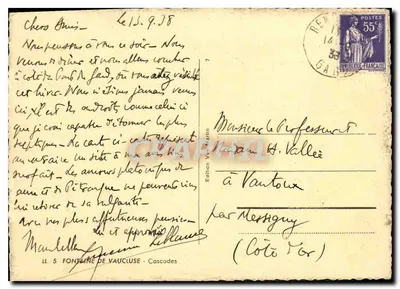 Fontana di Vaucluse — Cascate — Edizione Véret — Verso