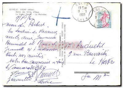 Wielki Kasyno — La Potinière — Vichy (Allier) — Wydawnictwo Hôtel des Villes d'Eaux, André Leconte — Rewers