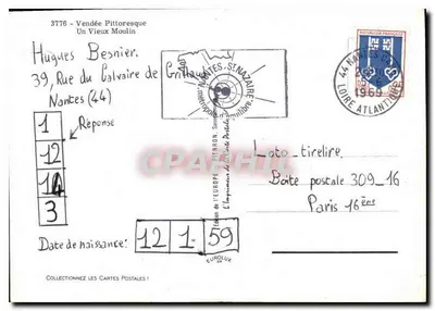 Um Velho Moinho — Vendée Pittoresque — Grillaudites, Sinazaire — Verso