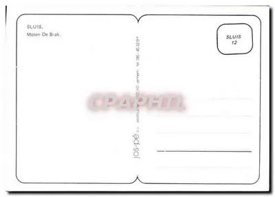 Sluis, Moulin De Brak — editor Jos-pe, série 12 — Verso