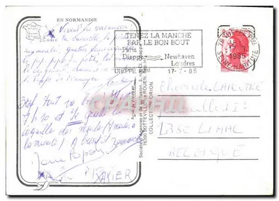 Em Normandia — desenho de Michael — editor: Sociedade de Agências e de Difusão, 76300 Sotteville-lès-Rouen — Verso