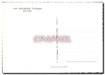 Villa Basca na Costa — País Basco — Editor I. Charagneau, n° 10233 — Verso