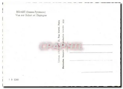 Bidart (Basses-Pyrénées) — Vista de Bidart e da Espanha — Éditions d'Art, Paris — Verso