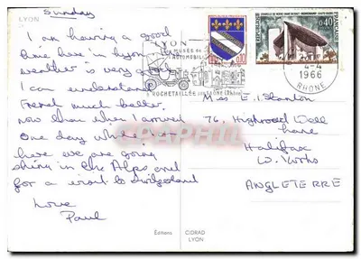 Lyon — Souvenir De Lyon — Wydawnictwo Cidrad Lyon — Rewers