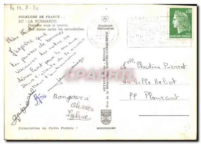Dança folclórica na Normandia — Folclore da França, n°257 — Éditions Artaud — Verso