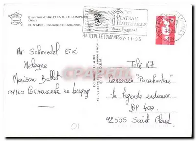 Watervallen van de Albarine — Ain — Uitgave Cellaard — Achterkant