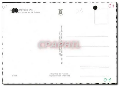 As antigas torres de Trévoux (do X ao XIII século) dominando a valesa da Saône — Edição J. Cellard, Bron (Rhône) — Verso
