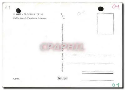 Trevoux (Ain) — Velha torre da antiga fortaleza — Edições J. Cellard — Verso