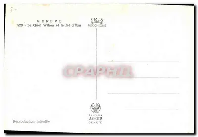 Genebra — O Quai Wilson e o Jato d'Água — Éditions Jaeger — Verso
