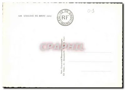 Kościół w Brou — Ain — Service Commercial Historique, Paryż — Rewers