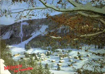 Mijoux La Faucille — vista de aldeia nevada — Edições CENLARD, n°600