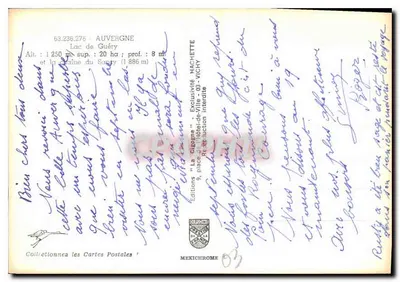 Lac de Guéry — Auvergne — Éditions MEXICHROME — Verso