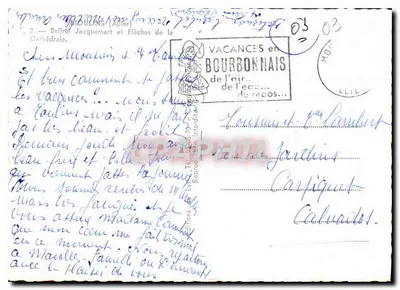 Bourbonnais — uitzicht op de kathedraal en de klokkenstoel — uitgave L'Air du Bourbonnais — Achterkant