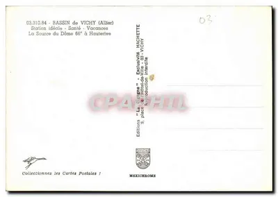 Bassin de Vichy (Allier) — La Source du Dôme à Hauterive — Éditions Diplôme — Verso
