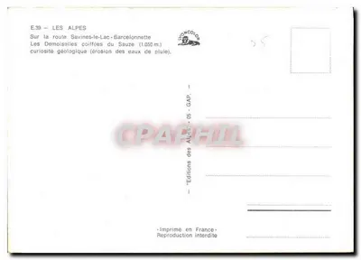 Demoiselles — ciekawostka geologiczna — Wydawnictwo Alp, nr E.39 — Rewers
