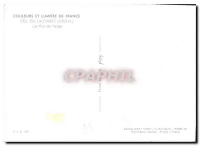 Col du Lautaret — Les Pics de Neige — Éditions d'Art YVON — Rewers