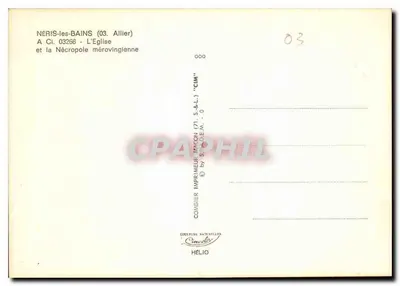 Néris-les-Bains — Katedra i mezopole merowingijska — Combiér Imprimeur-Macon (71, S.&L.) — Rewers