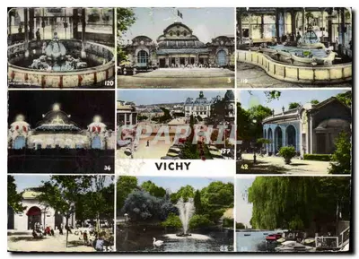 Vichy — widok panoramiczny z 9 miniaturami — wydawca Régal-Photo