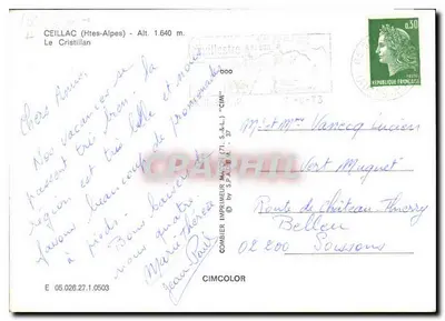Le Cristillan — Ceillac (Alte Alpi) — Editore CIMCOLOR — Verso