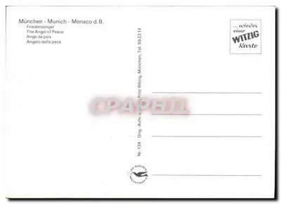 München - Friedensengel - Friedensengel — Verlag Witzig, Nr. 134 — Rückseite