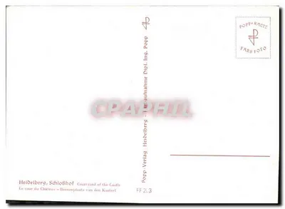 Heidelberg, Schlosshof — Cortile del Castello — Popp Verlag, FF 2:3 — Verso