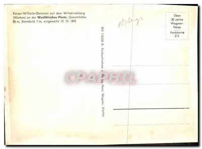 Monumento ao Imperador Wilhelm no Wittekindsberg — Westfälische Pforte — Hans Wagner, Vlotho — Verso