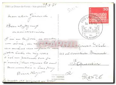 La Chaux-de-Fonds — Ogólny widok — Wydawnictwo R. Jeanneret — Rewers