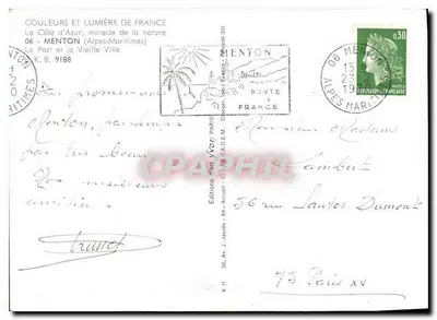 Menton — Port i Stare Miasto — Wydawnictwo Art Arcueil — Rewers