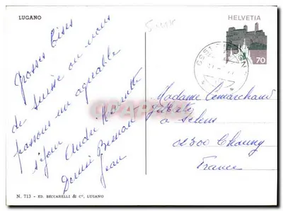Lugano — widok panoramiczny i ogrody — Wyd. Beccarelli & C°, N° 713 — Rewers