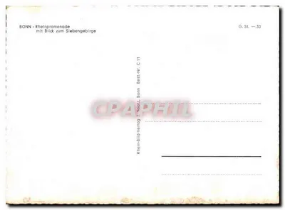 Bonn — Promenada na Rynie — widok na Siebengebirge — wydawca Rhein-Bild-Verlag, nr C 11 — Rewers