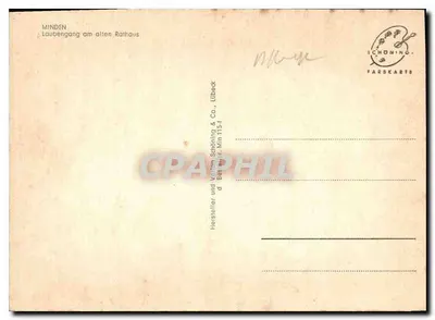 Minden — Passeio coberto ao antigo edifício da prefeitura — Schöning & Co., Lübeck — Verso