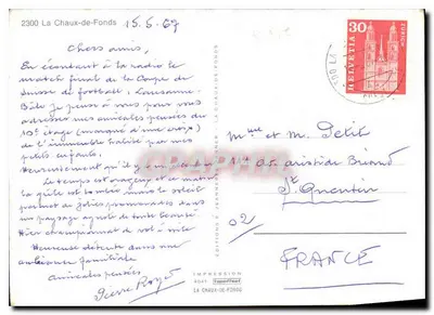 La Chaux-de-Fonds — vista panorâmica — Edições Typooffset — Verso