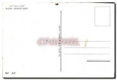Argélia — Argel — Grand Poste — Éd. Jefal, Argel — Verso