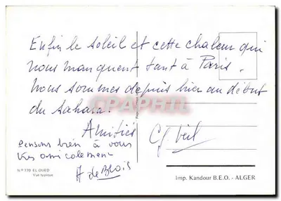 Rua em El Oued — vista típica — Imp. Kandour B.E.O. - ALGER, n° 770 — Verso