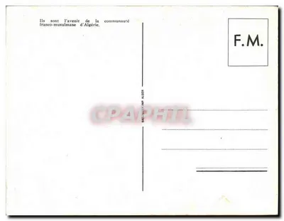 Crianças — Argélia — F.M. Alger — Verso