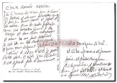 Place des Martyrs — Alger — uitgever JEFAL, n° 54 — Achterkant
