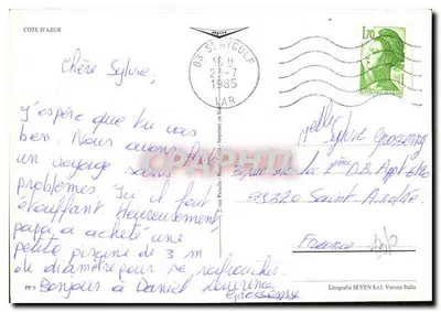 Côte d'Azur — Saint-Miguel — Litografia SEVEN S.r.l. Verona Italia — Rewers