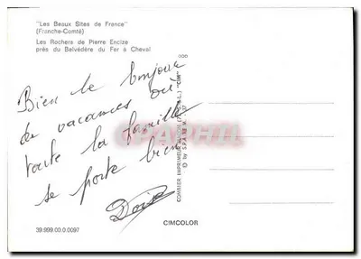 Os Rochos de Pierre Encize — perto do Belvédère do Fer à Cheval — editor CIM — Verso