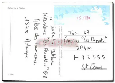 Avenida dos Tournesaux — Residência "Les Pernettes" — La Nimoise Descartes, N.1018 — Verso