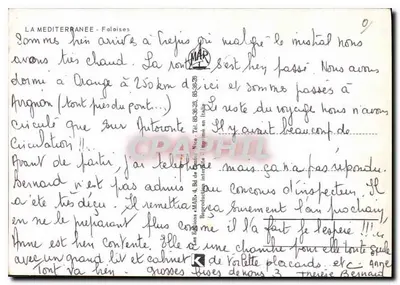 Vista da Mediterrâneo — Falaises — Editor: As Edições «AIA» 4, Av. de Grenelle, Nice — Verso