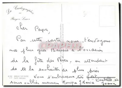 Łódki na rzeczce — widok rzeki z drzewami — Photo Arsicaud, n°3082 — Rewers