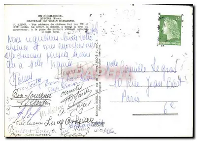 Gisors (Eure) — Widok z powietrza zamek z XI i XII wieku — Wydawnictwo Estel — Rewers