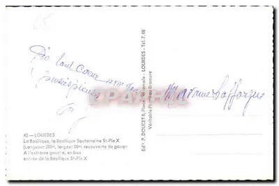 Lourdes — Bazylika Podziemna św. Piusa X — Wydawca Edlux — Rewers