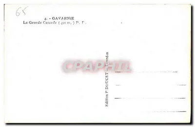 Gavarnie — Wielka Kaskada (422 m) — Wydawnictwo P. Doucet - Lourdes — Rewers