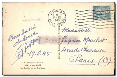 Lourdes — Jaskinia i Bazylika — Wydawnictwo Pyrénées-Océan — Rewers