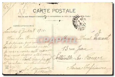 Wodospad Pont d'Espagne (Wodospad Górnego Północnego) — Wysokie Pireneje — Fototypia Labouche Frères Toulouse — Rewers